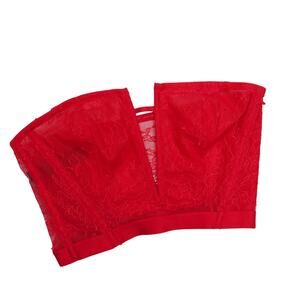 Victoria's Secret Red Lace Corset Style Bra XS